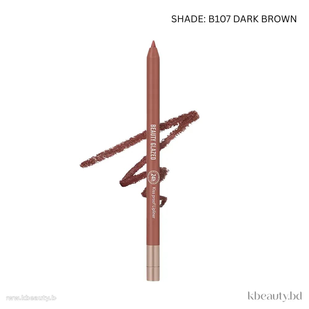 Beauty Glazed Waterproof & Long Lasting Lip Liner - B107 DARK BROWN