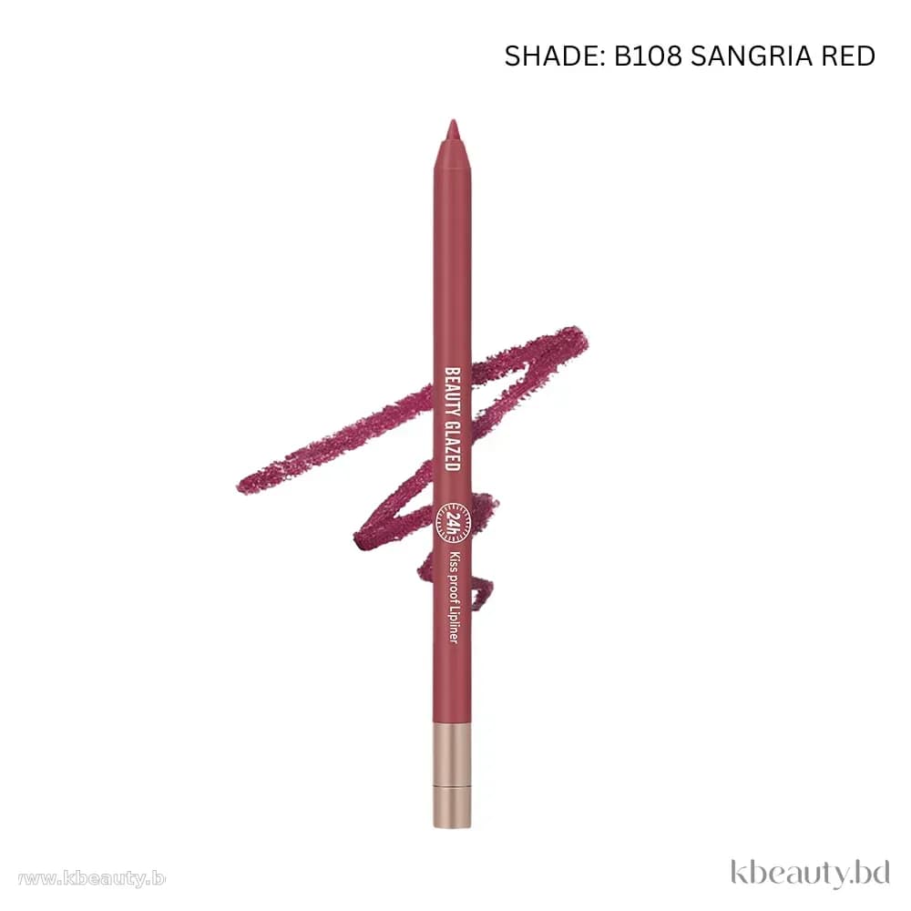 Beauty Glazed Waterproof & Long Lasting Lip Liner - B108 SANGRIA RED