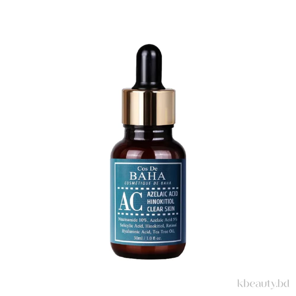 Cos De Baha Acne Clearing Serum (Azelaic Acid Hinokitiol Clear Skin) – 30ml