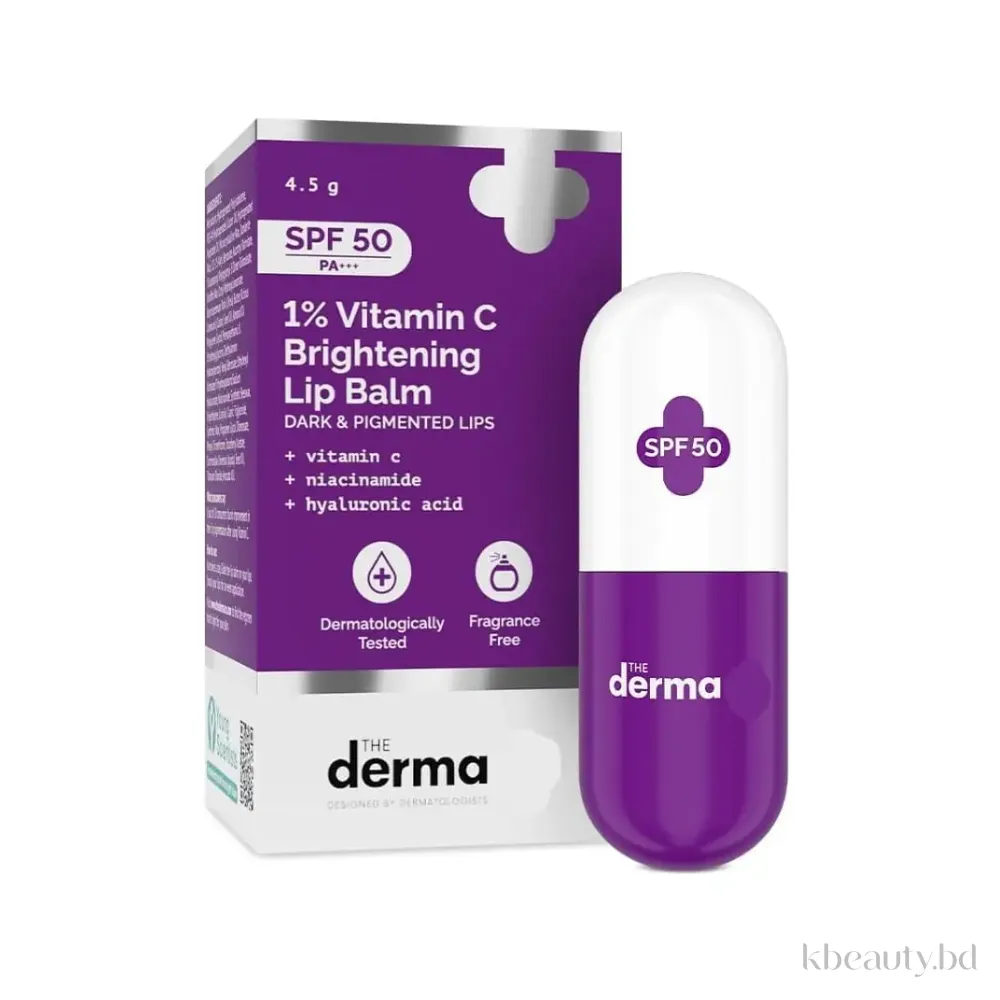 The Derma Co 1% Vitamin C Brightening Lip Balm with SPF50 PA+++ 4.5g