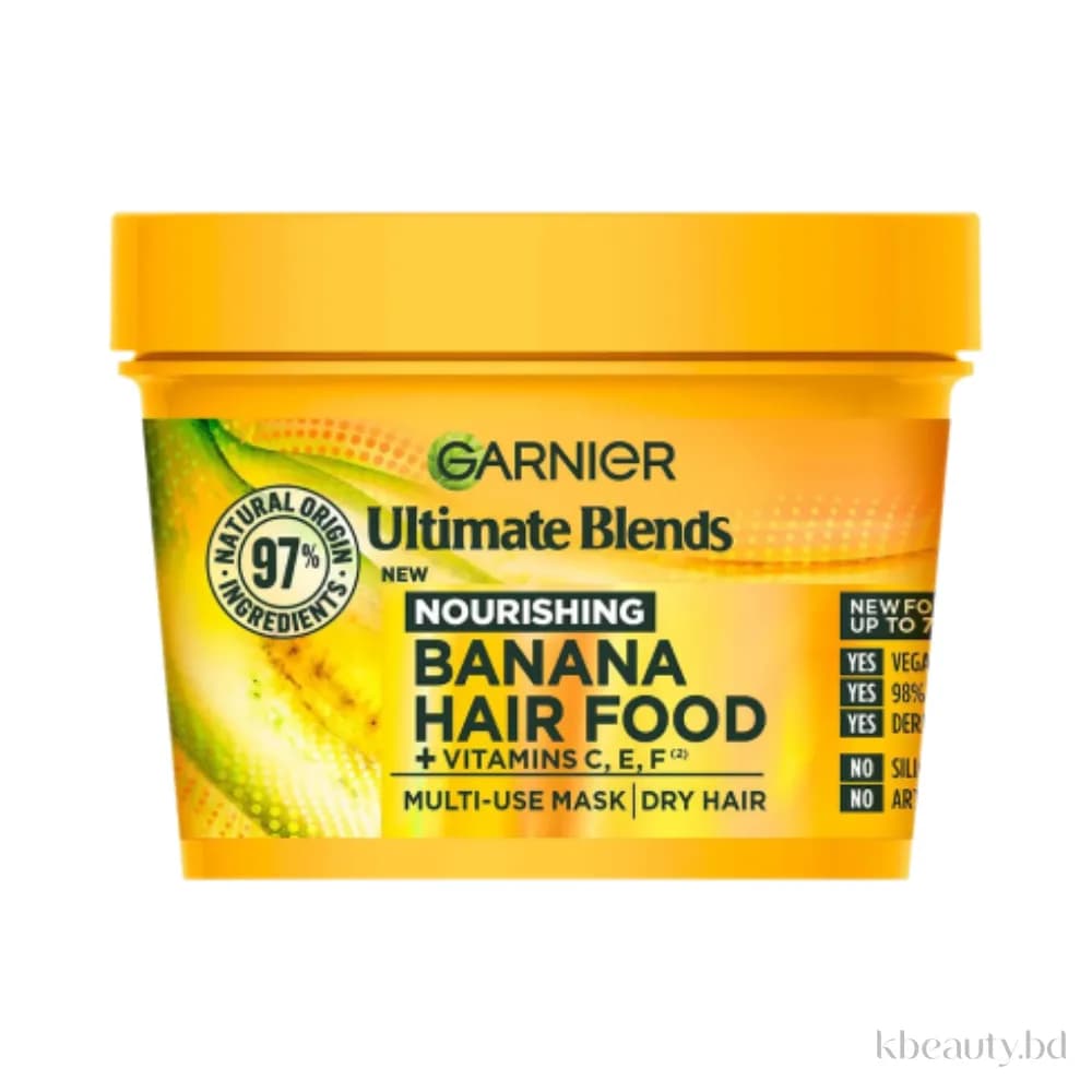 Garnier Ultimate Blends Hair Food Banana 3-In-1 Dry Hair Mask Treatment – 390ml